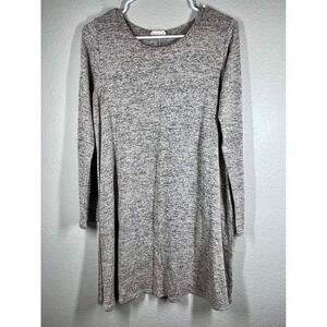 pinc Space Dye Long Sleeve Tunic Dress Womens Sz L Large Heathered Casual
